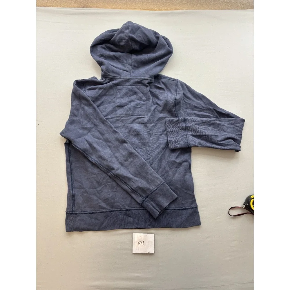 Hollister Mens Large Pullover Hoodie Distressed Blue Logo Sweatshirt CA